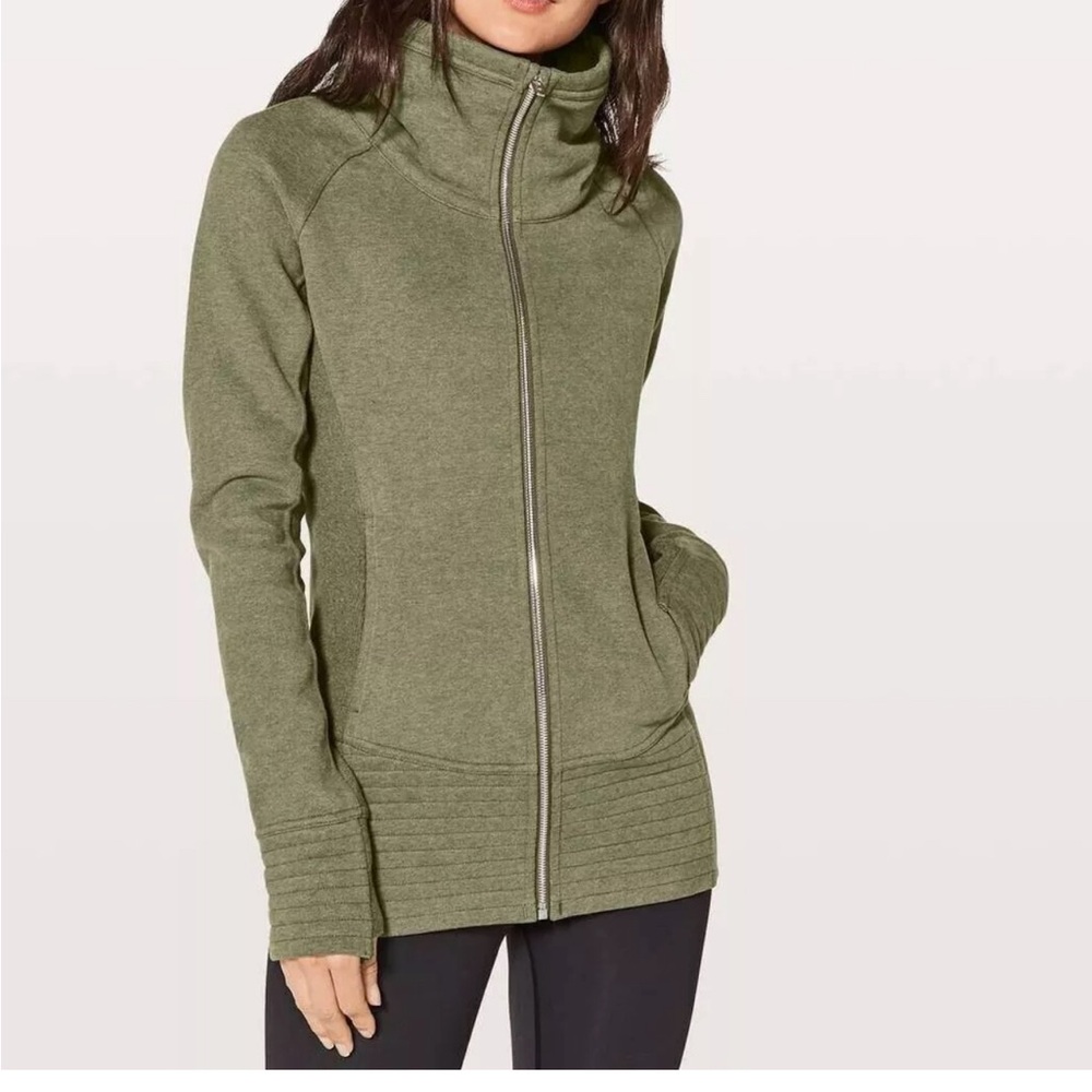 LULULEMON RADIANT JACKET II HEATHERED FATIGUE GREEN SIZE 4